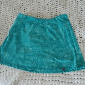 Title Nine Turquoise Patterned Mini Skirt
